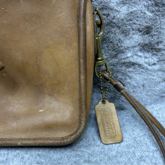 Coach Vintage 1970s Made in NYC Leather Satchel Convertible Clutch Camel 911-061 - Picture 7 of 16